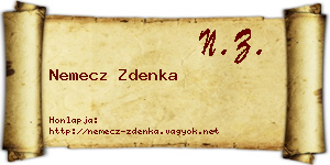 Nemecz Zdenka névjegykártya